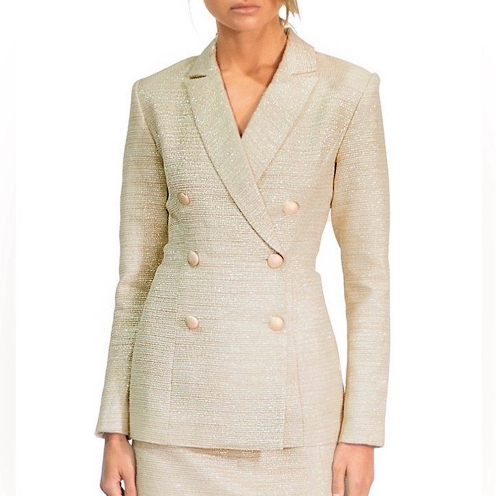 REVOLVE Cream Double-Breasted Blazer